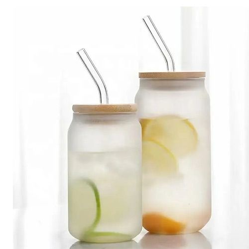 Frosted Glass Jar For Drinks