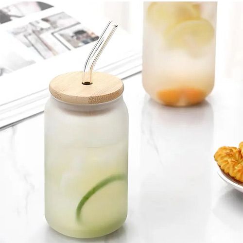 Frosted Glass Jar For Drinks