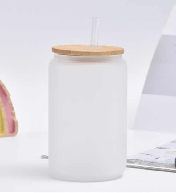 Frosted Glass Jar For Drinks